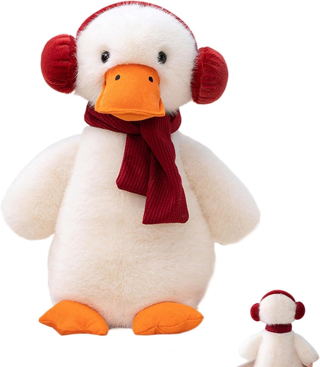 Pluche Eend - Knuffel Eend - Decoratie en Knuffelen - Rustgevend en Zacht - 28 cm - Meerkleurig