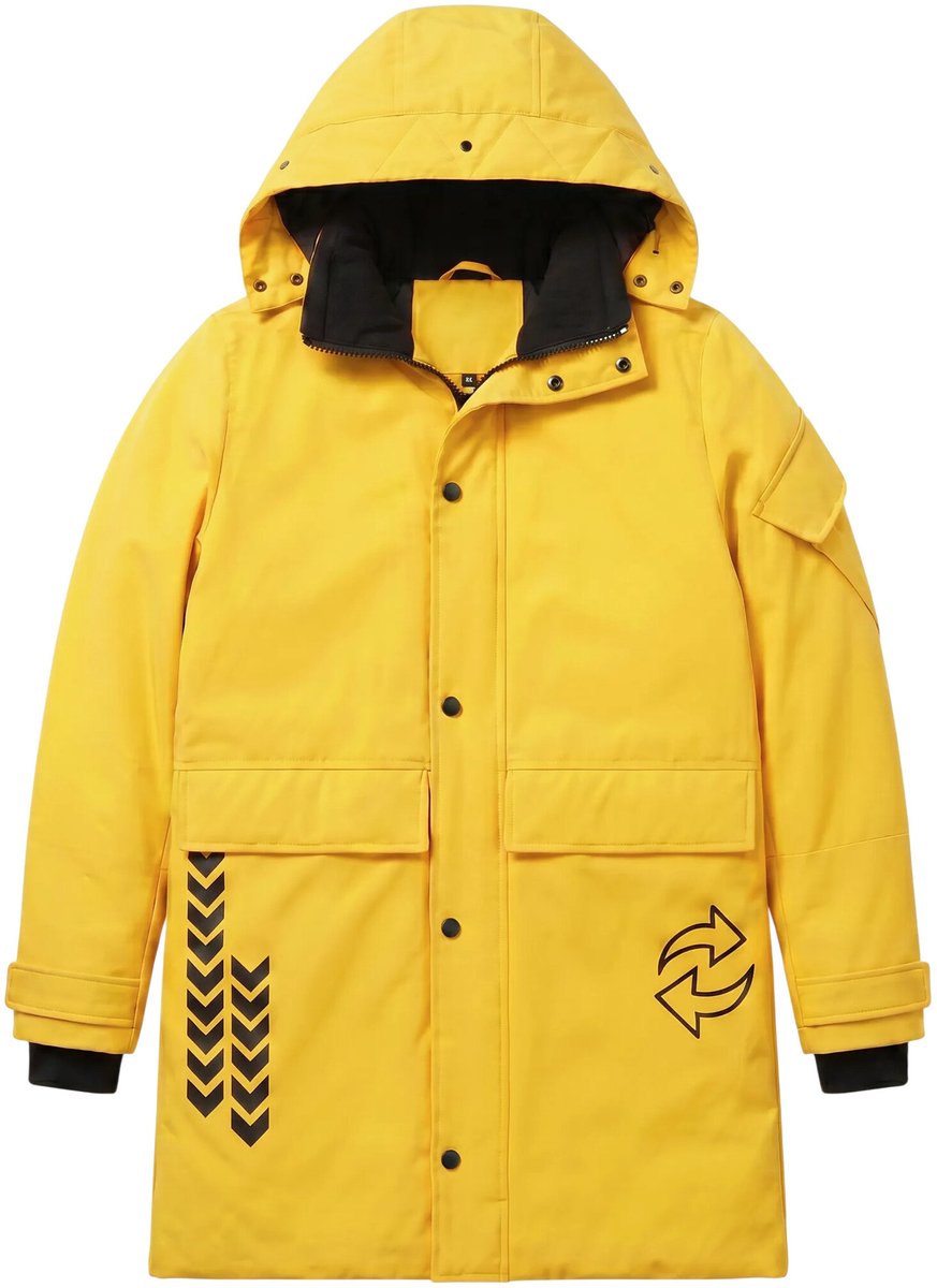 Lange Jas Heren - Winterjas Heren - LF9803 - Geel - Maat XS
