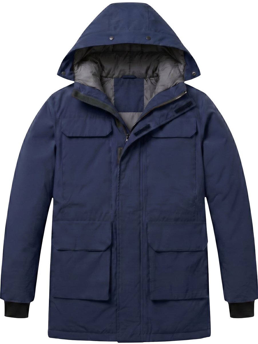 Lange jas Heren - Heren Winterjassen - LF7169 - Blauw - Maat S