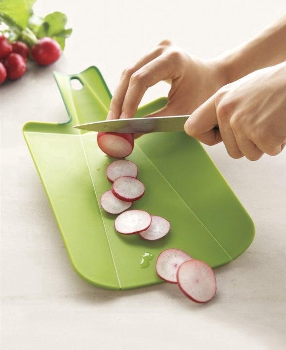 *** Flexibele snijplank - Vouwbare snijplank - Met handvat - Groen - Snijplankje - 38/21CM - Makkelijk restjes weggooien - Snij plank - 1 stuks - Heble® ***
