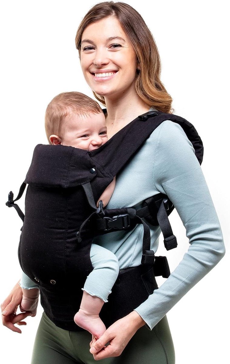 Baby Draagzak - Draagzak Baby - Baby Vervoeren - Verstelbare Zitbreedte - 3.5-16 kg - Zwart