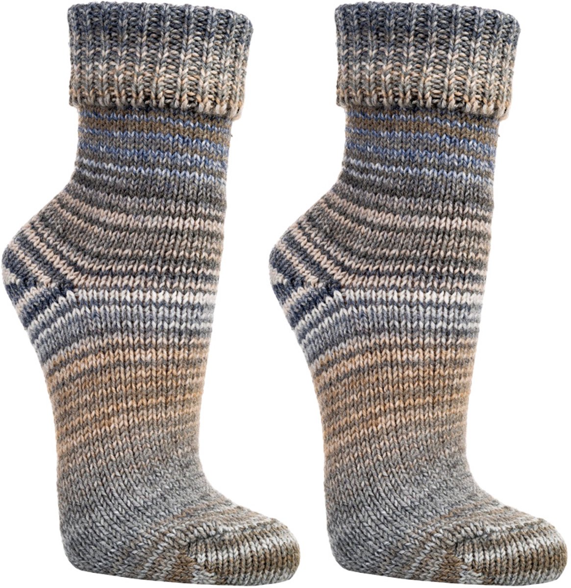 6 Paar Socks4fun Scandinavische Sokken - Wol - Beige