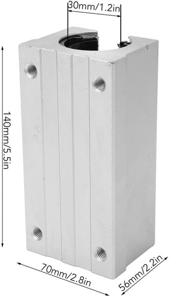 Lineaire lagers - CNC-onderdelen - Aluminium - Open lineaire beweging - Glijblok - Geschikt voor CNC-router - 30 mm