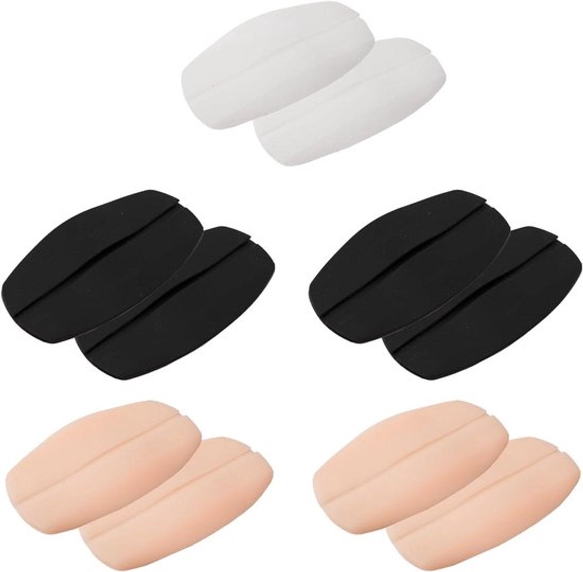 12 stuks siliconen bh-bandkussentjes voor dames - Verlicht pijn en voorkomt anti-slip - Bh-accessoires in wit, beige en zwart