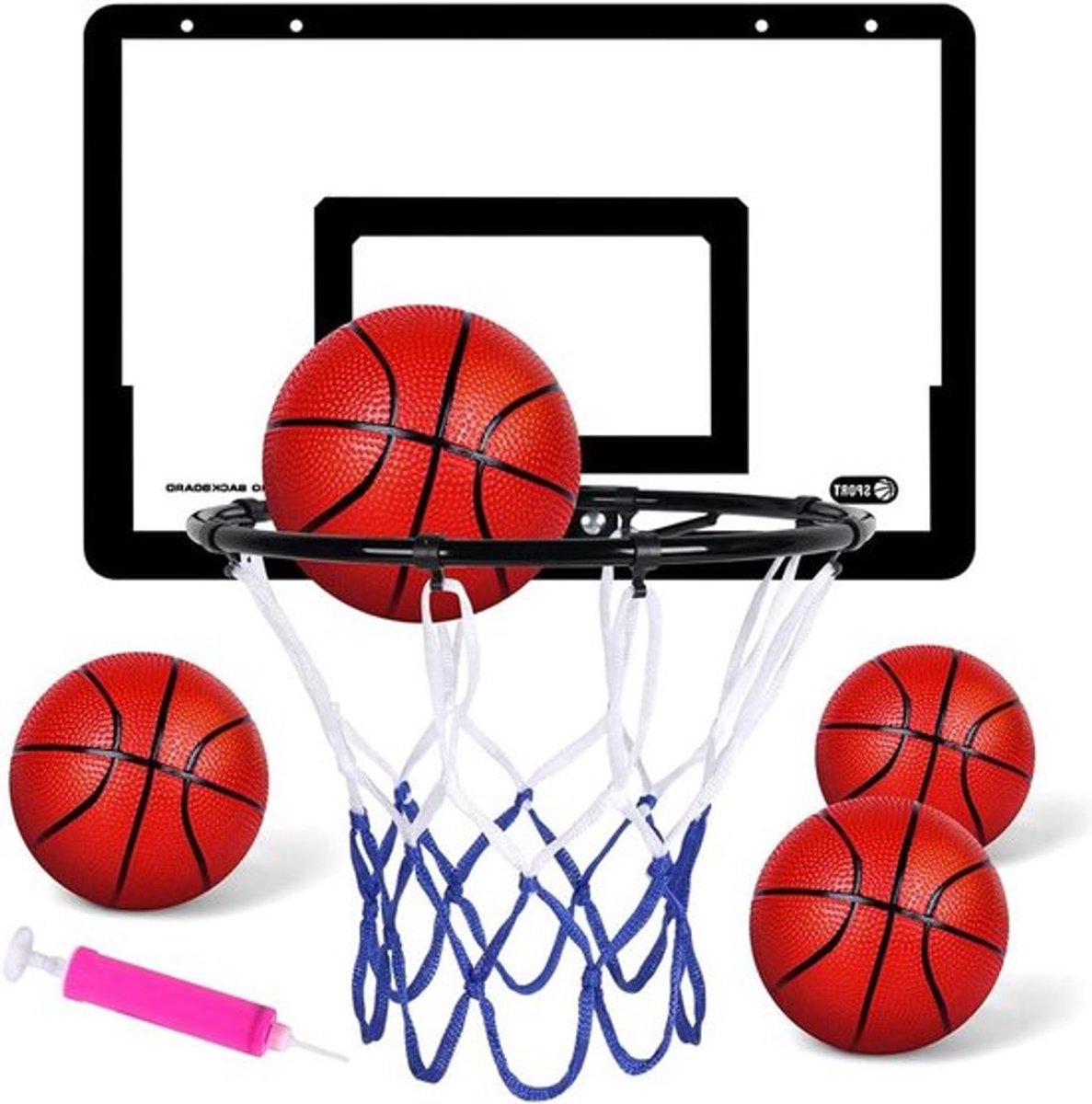 Mini-basketbalkorf set voor kinderen - Wandmontage - Basketbalmand met ballen - Indoor - Outdoor cadeau voor kinderdag
