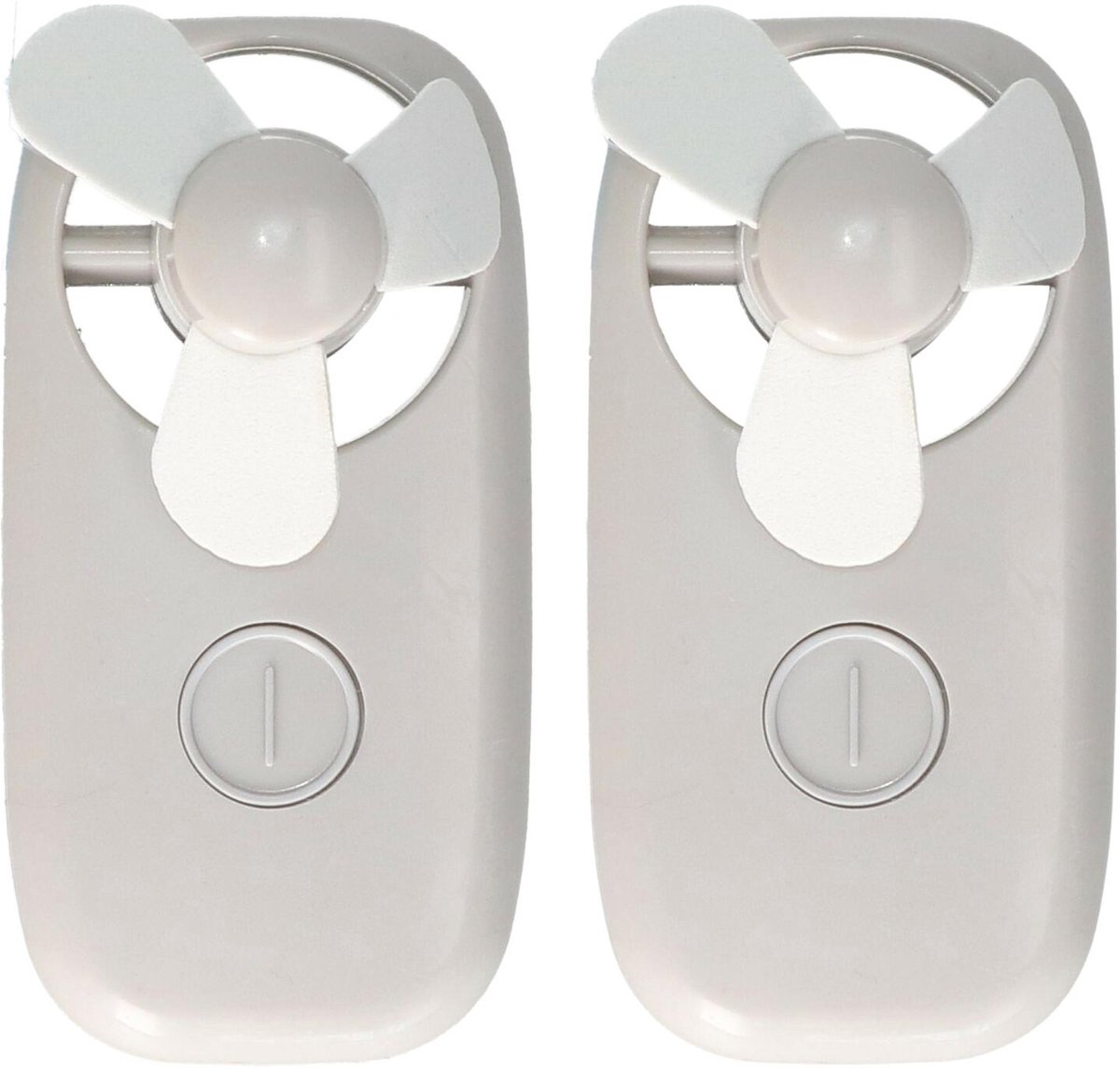 Gerimport Mini ventilator/handventilator - 2x - 11 x 6 x 5 cm - Grijs - Verkoeling in zomer