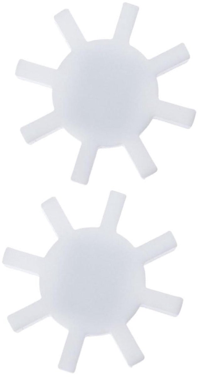 Magnetische Roerstaafjes - Roerkoppen PTFE - Vloeistoffen Mengen - Gear Rotor Ontwerp - 4 x 4 x 0.8 cm - Wit