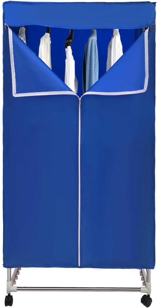 Mini Wasdroger Draagbare Droger Kleding Drogen Inklapbaar Ontwerp 70 x 50 x 150 cm Blauw