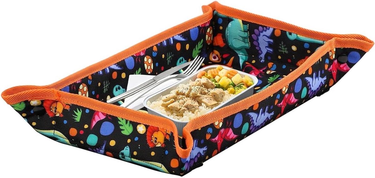 Dienblad voor kinderen - Reistafel hoes - Maaltijden en spelletjes - Waterdicht cartoonpatroon - 30 x 20 cm - Dinosaurus