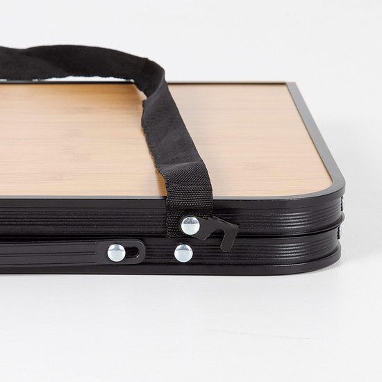 Opklapbare Campingtafel - Draagbare Houten Design Tafel voor Picknicks - Lichtgewicht Aluminium Tafel met Draaggreep - Ideaal voor Buitenactiviteiten — afbeelding 4