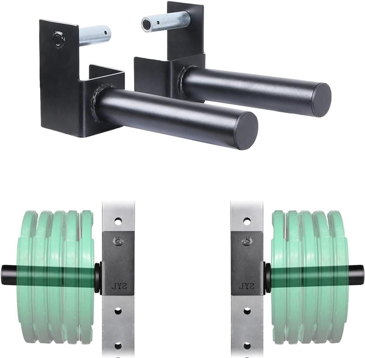 Halter Schijf Houder - Gewichtenrek Bevestiging - Fitnessruimte Organizer - Verstelbaar voor 2 en 3 inch - 9.25 inch mouwlengte