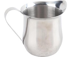 Melkopschuimkan Roestvrijstaal - Latte Art Cup Mok - Koffie Bereiden - Spiegelafwerking - 240 ml - Zilver