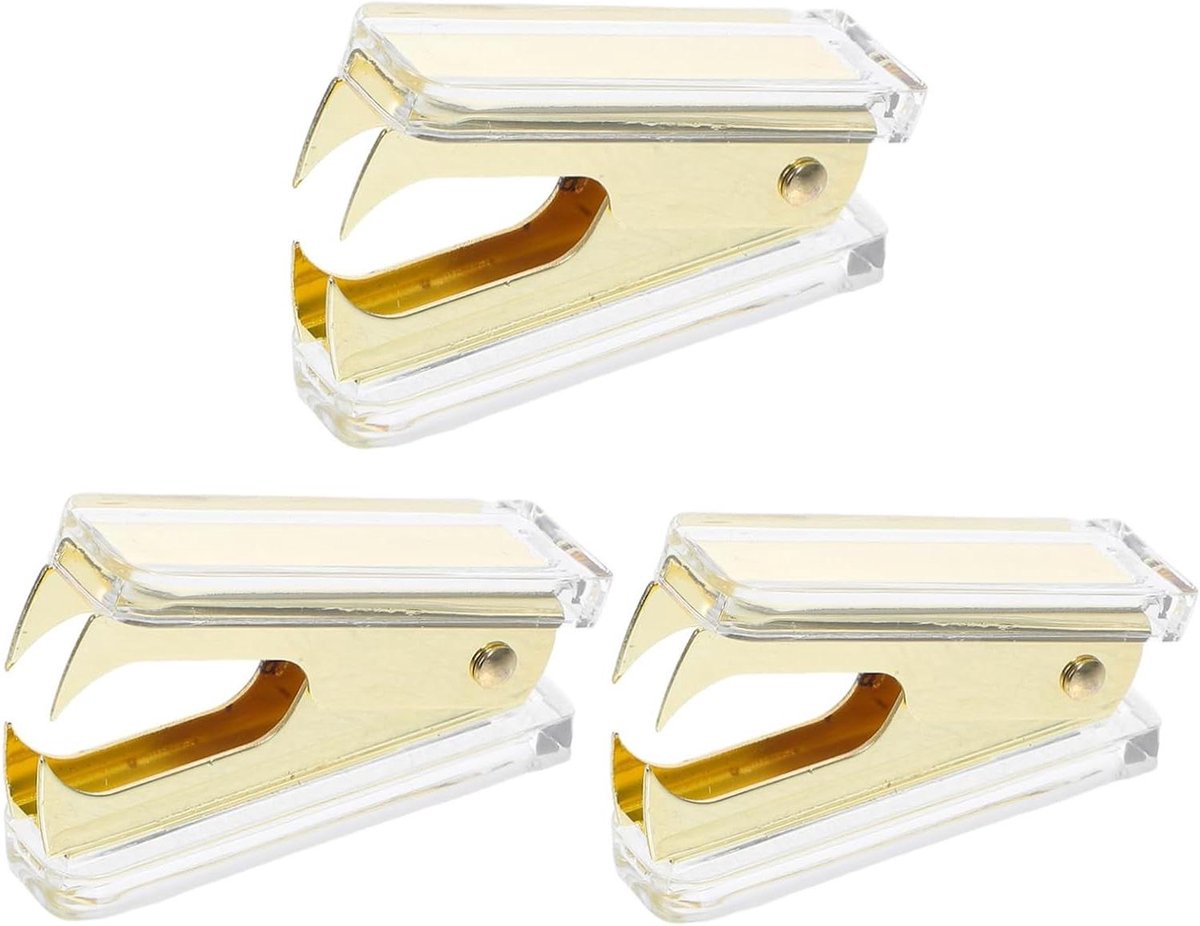 Nietjesverwijderaar Metaal - Ontnieter Kantoor - Documenten Organiseren - Ergonomisch Ontwerp - 6.00X4.00X1.50CM - Goud