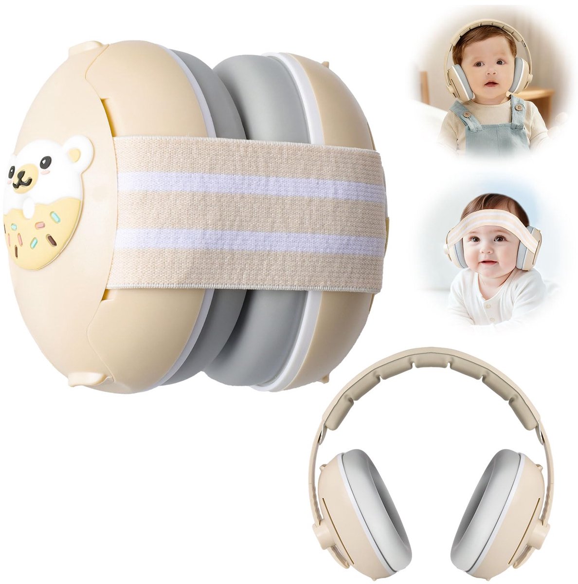 SnelShoppen - Gehoorbescherming Baby's, Verstelbare Geluidsbescherming, Hoofdtelefoon voor Kinderen tot 48 Maanden, Veilige en Comfortabele Oorbescher