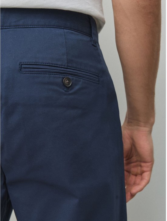 Next - Heren - Katoenrijke chino met stretch en rechte pijpen - Blauw