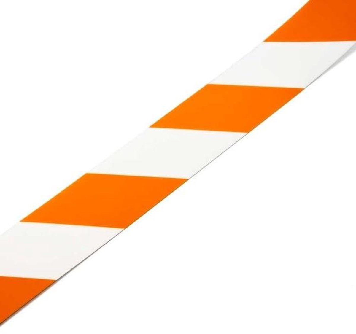 Magneetband - Flexibele strip - Veiligheid markeren - Sterke hechting - 1 meter - Oranje wit