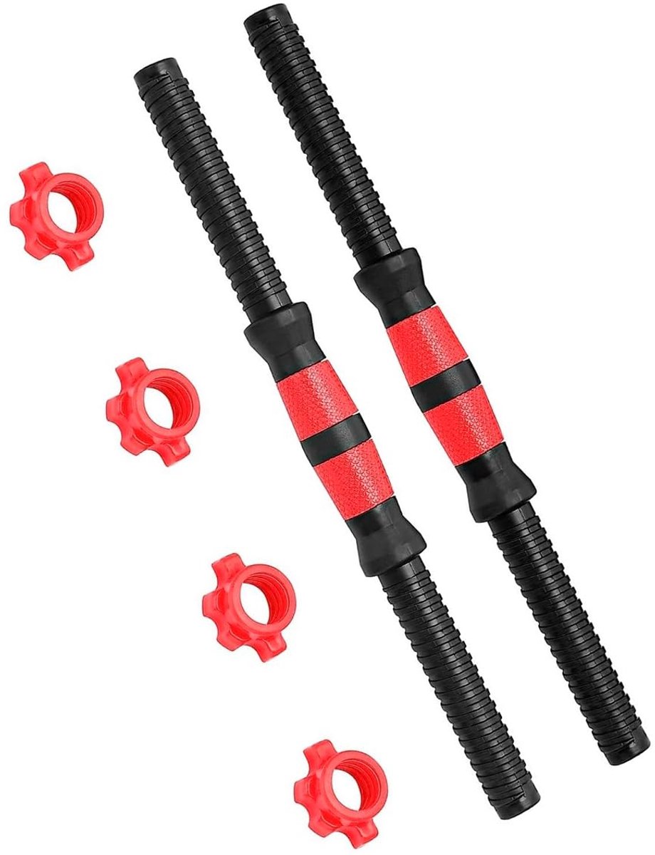 SnelShoppen - Universele Dumbbell Bar 35 cm Met Kragen Voor Kracht Training - Gym Accessoires, Gewichtheffen, Fitness, Thuis Workout, Krachttraining,