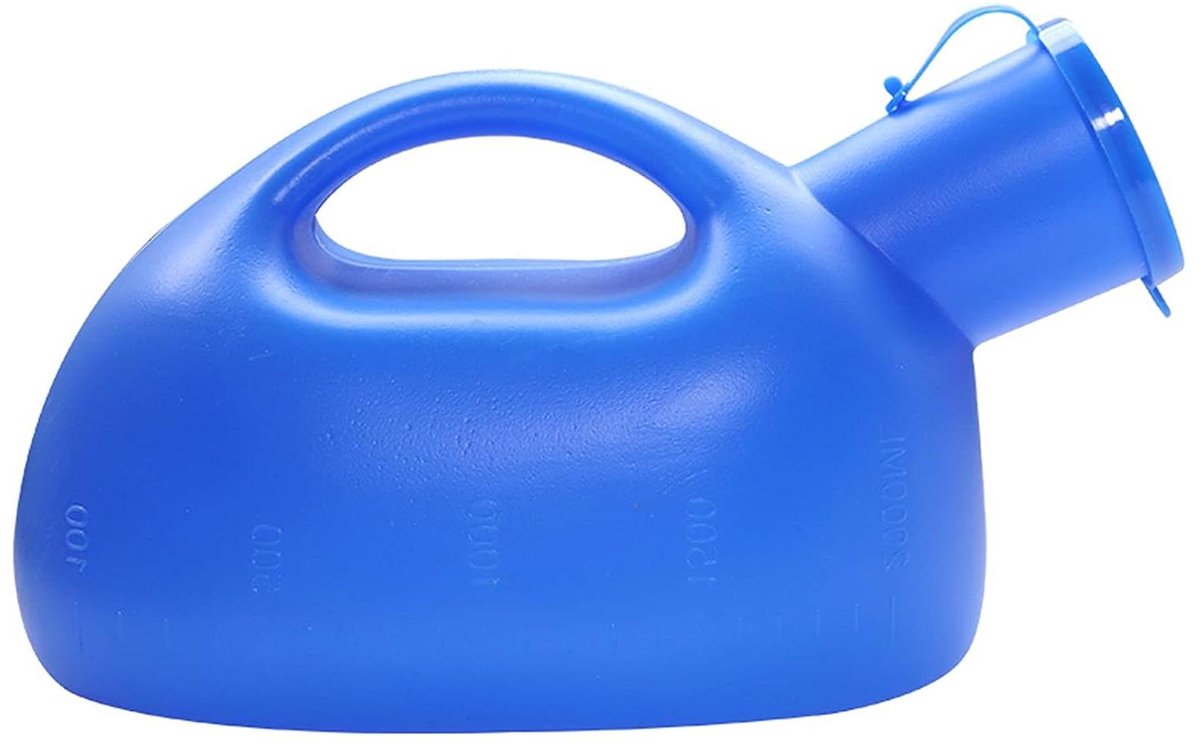 Urinoir voor Mannen - Plasfles Potje - Noodgevallen Onderweg - Lekvrij Ontwerp - 2000 ML - Transparant