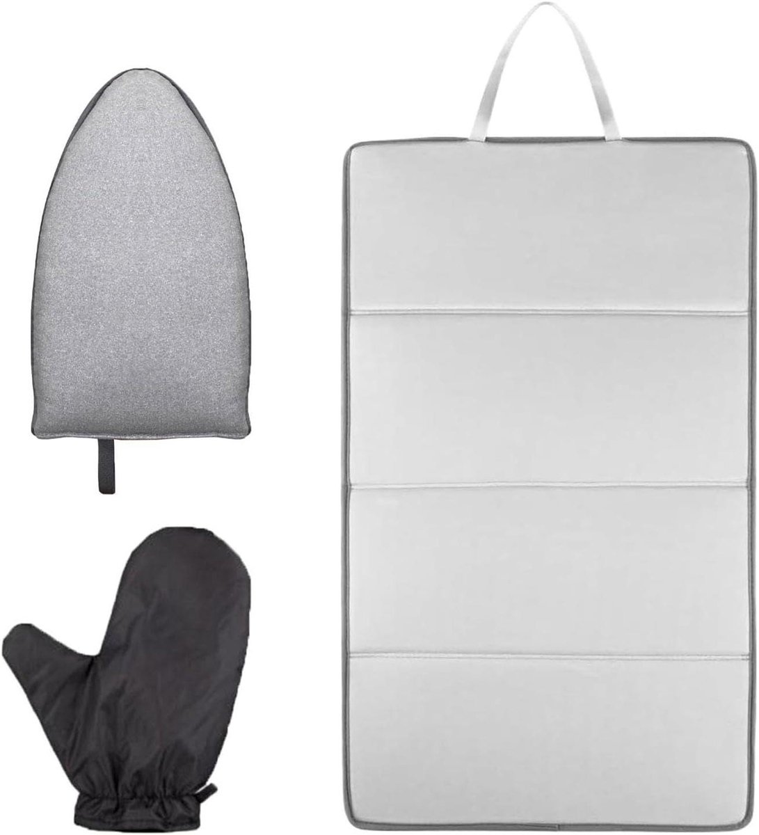 Strijkmat - Stoomplank Wasmat - Kleding Strijken - Opvouwbaar Thermo-geïsoleerd - 40 x 19 cm - Grijs