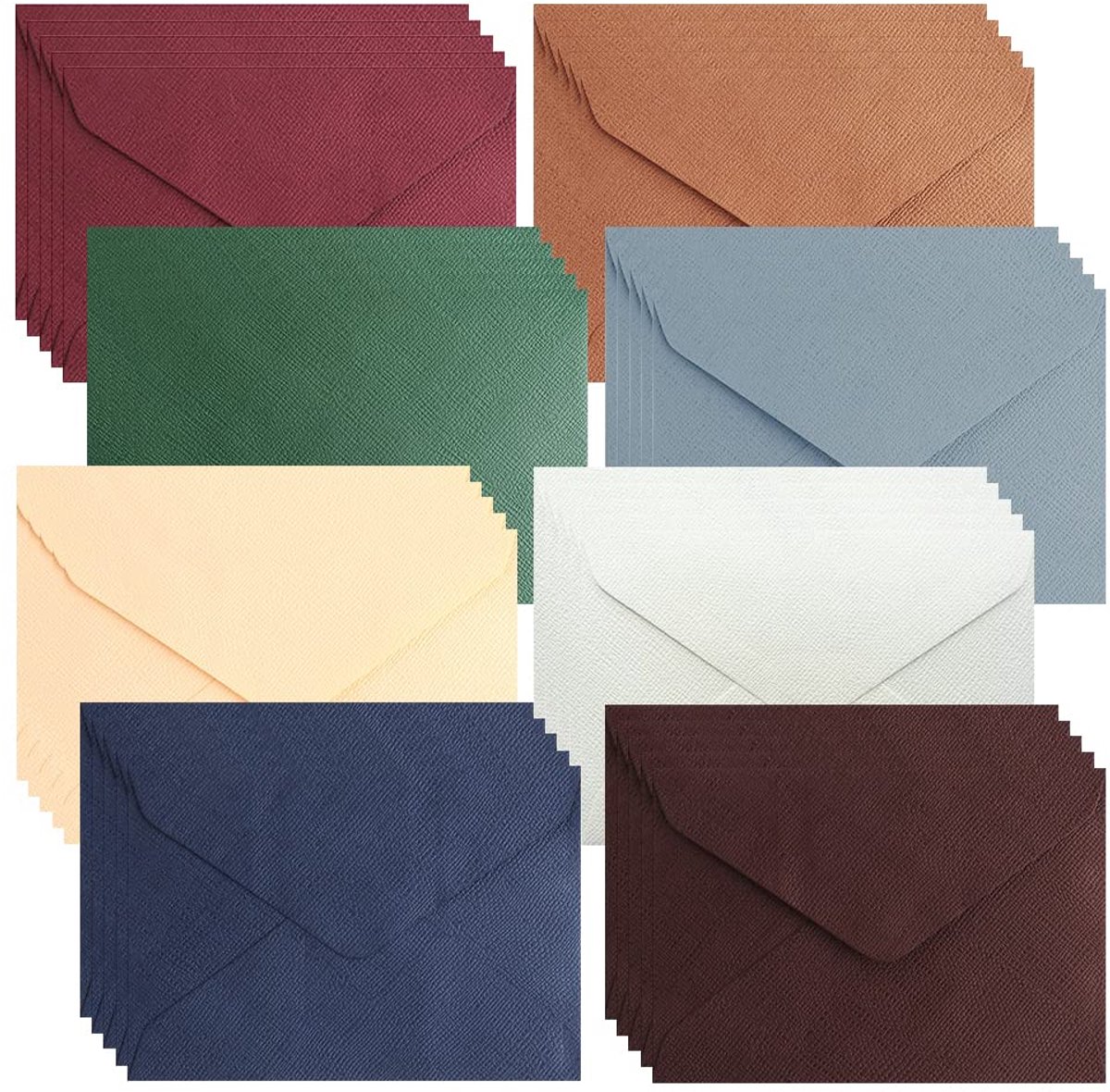 Dailygoods - 40 Geribbelde Windowloze Enveloppen - Bruiloft, Wenskaarten, Uitnodigingen
