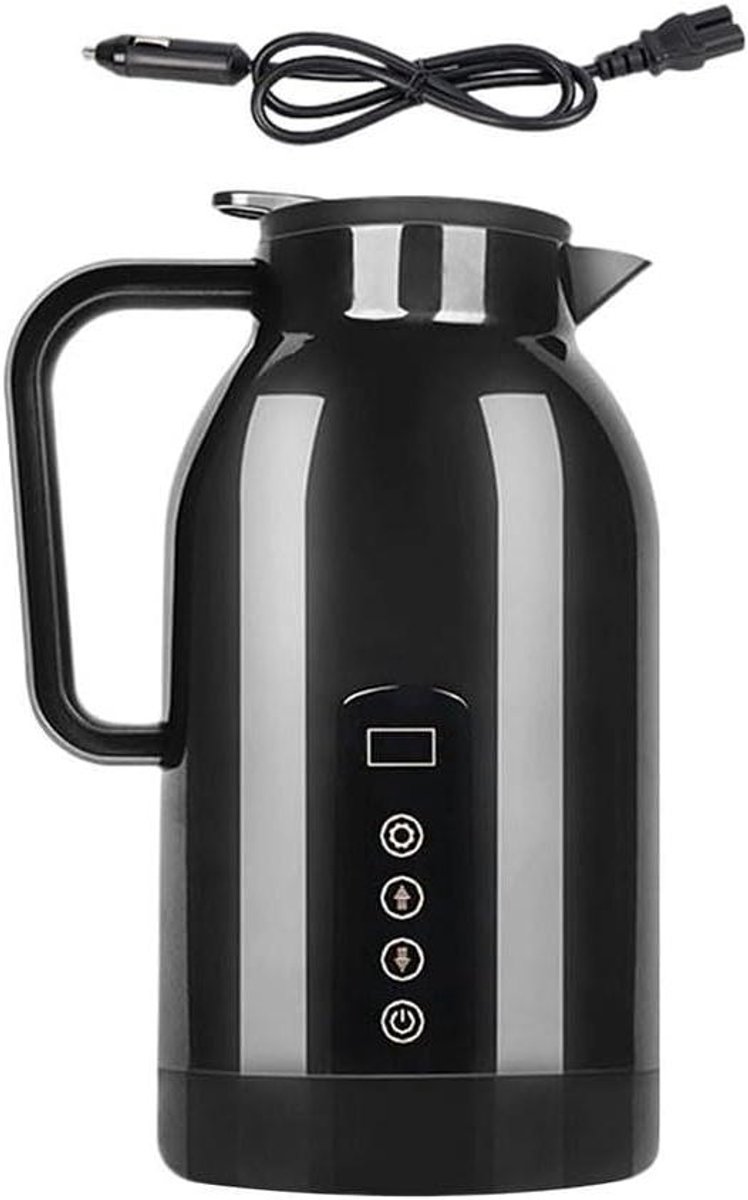 Draagbare Auto Waterkoker - Elektrische Boiler - Warme Drankjes Maken - Dubbele Spanning - 1200 ml - Zwart