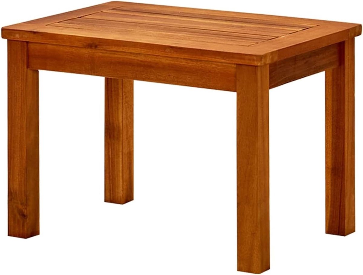 Tuin Salontafel - Bijzettafel Outdoor - Buiten Genieten - Massief Acaciahout - 50x35x36 cm - Natuurlijk