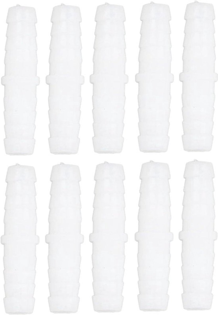 Kunststof Slangverbinder 6 mm en 10 mm - 10 stuks - Pe Tube Fitting - Rechte Verbindingsstuk - Adapter - Slangmender - 9-9 mm - Geschikt voor Pe Slang