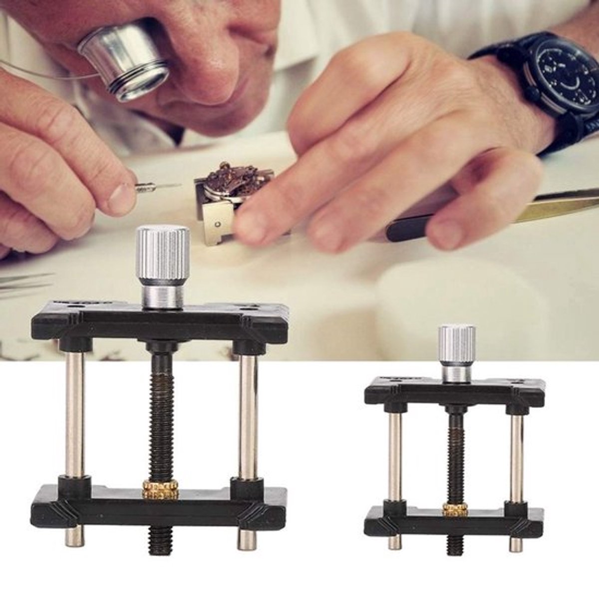 Plastic Beweging Houder - Horlogemakers Gereedschap - Duurzaam en Handig - Voor Horloge Onderhoud - Geschikt voor Pocket Watches - 2-deli...