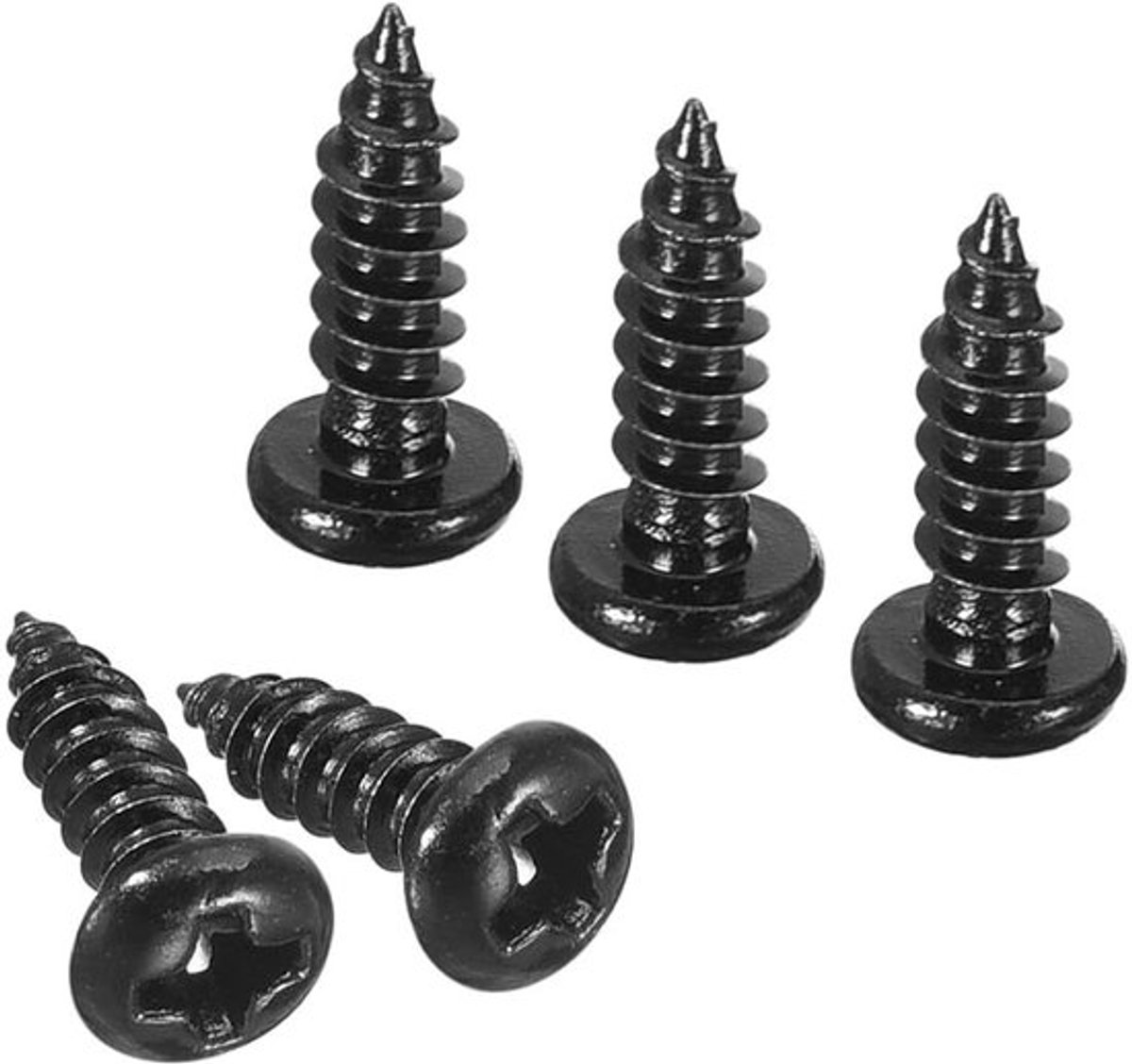 Roestvrij stalen zelftappende schroeven 3mm x 10mm - 100 stuks, ronde kop met Phillips - volledige schroefdraad - zwart.