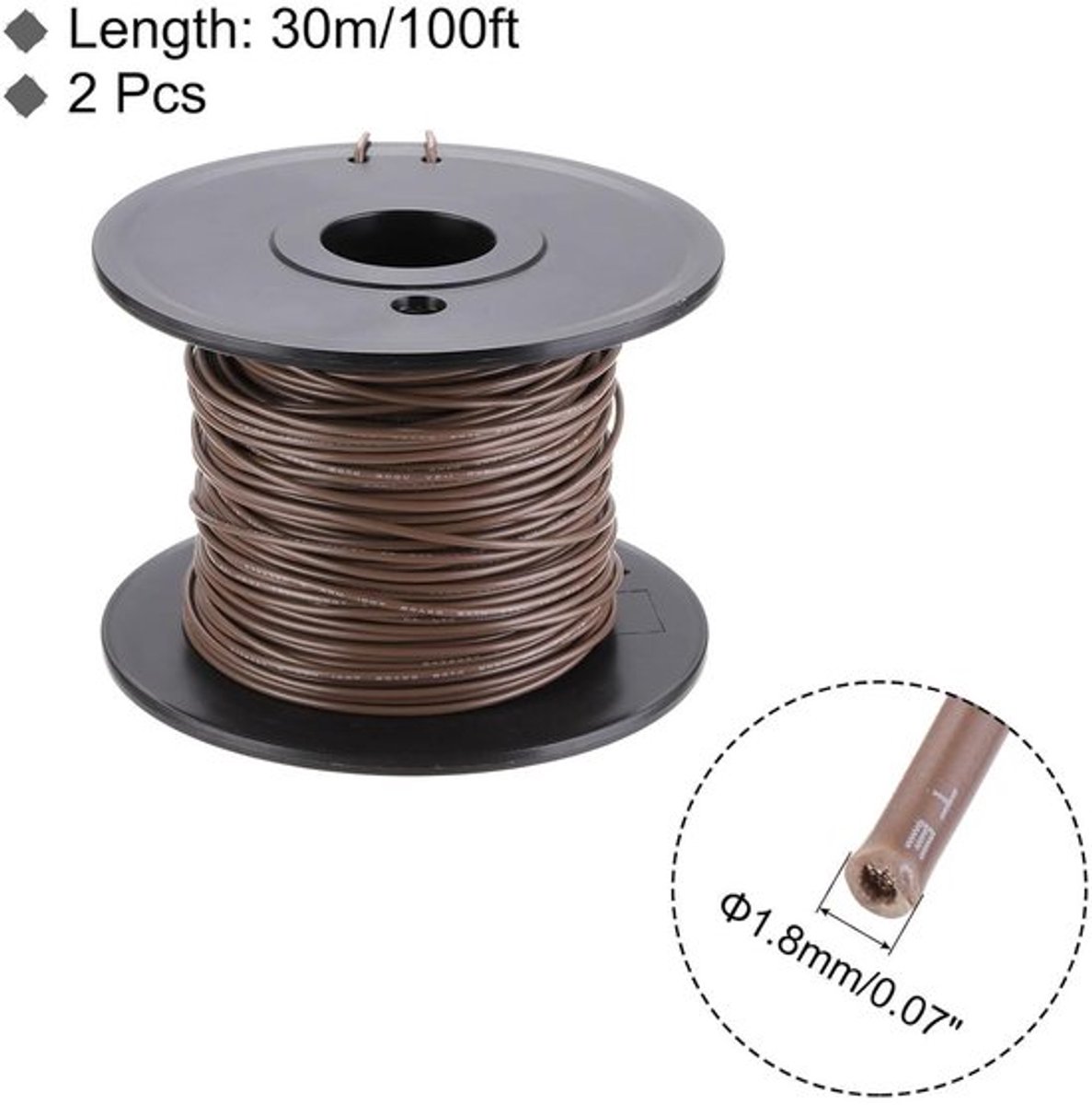 Soepele koperdraad 20AWG met PVC-coating en spoel - interne bekabeling - 30 meter