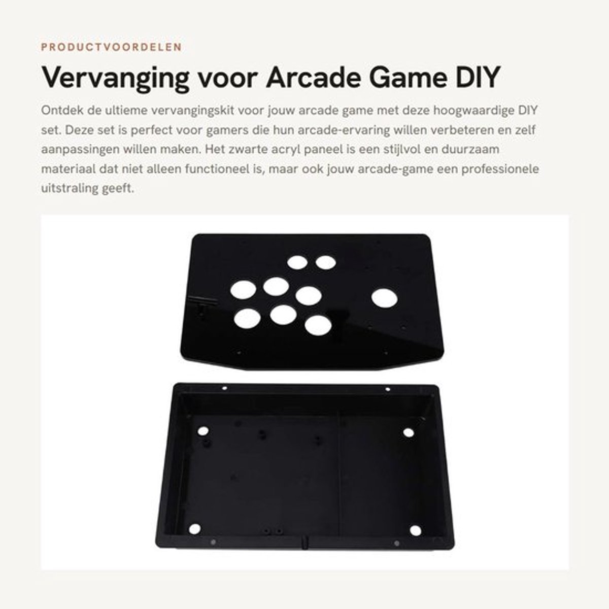 Acryl Paneel 30 x 20 cm - Zwart - DIY Set - Behuizing - 5 mm Dikte - Inclusief Schroeven/Sukkels - Arcade Case