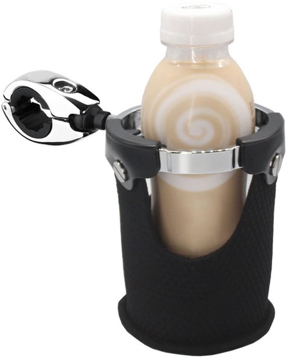 Bekerhouder Motorfiets - 360° Draaibaar - Geschikt voor Stuurdiameter 7/8" tot 1 ¼" - Stevige Constructie - Flexibele Installatie - Brede Compatibiliteit - Drankhouder