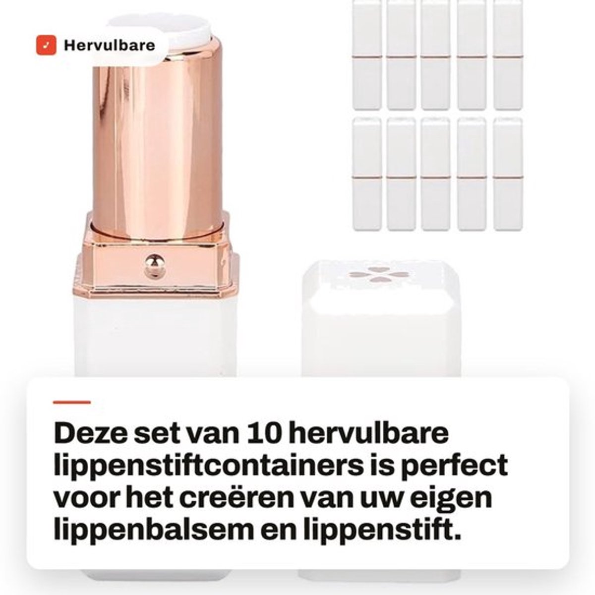 Lippenstift Buizen 10 Stuks - Hervulbare Containers - DIY Lippenbalsem Flessen - Compacte Make-up Tool - Praktisch Met Deksel - Fijn Vakmanschap - Lippenstiftcontainers