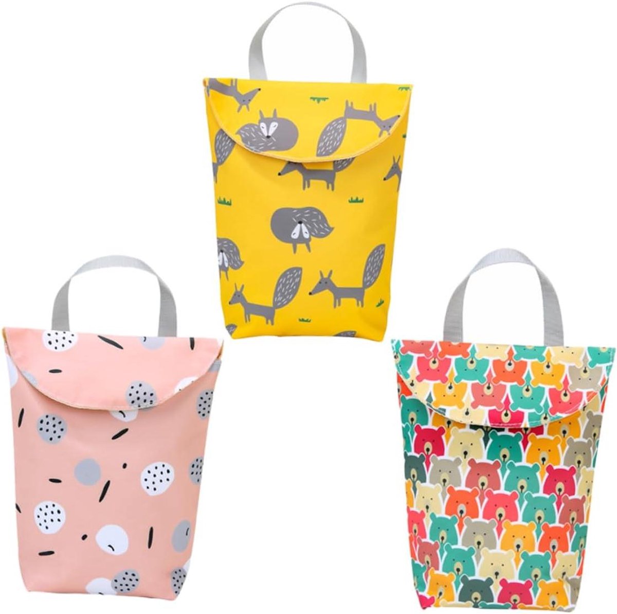Stoffen Luierzakken - Opbergzakjes Luiers - Baby Benodigdheden Opbergen - Waterdicht Oxford Stof - 23X20CM - Diverse Kleuren