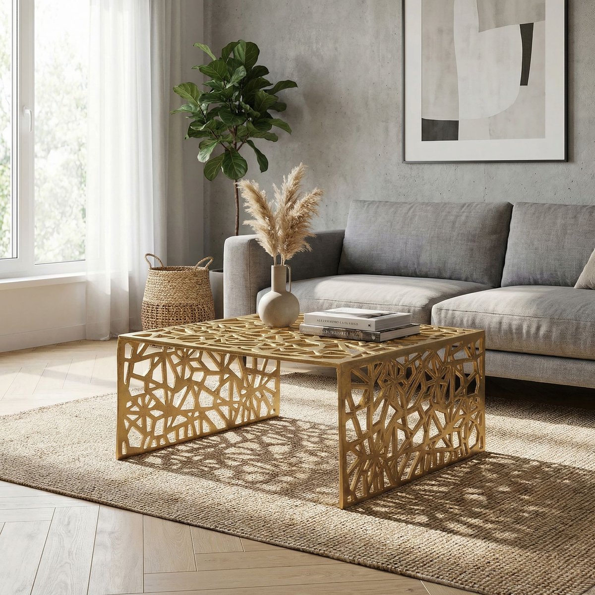 Salontafel aluminium goud 60 cm - WL7.503