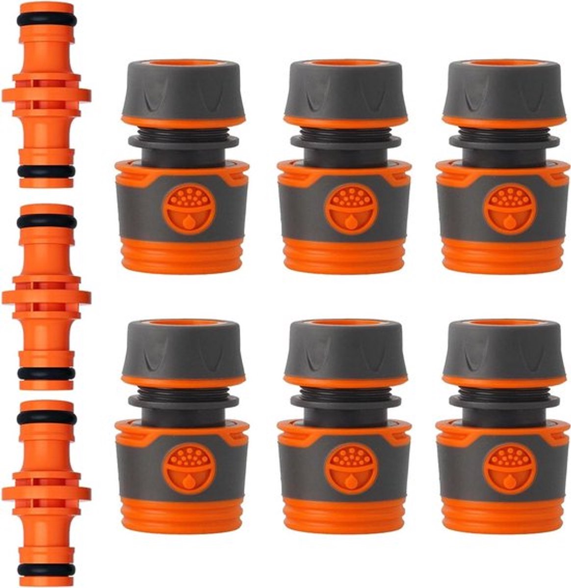 Slangverbinderset 9 stuks 13 mm - Tuinslang Tuinirrigatie Kraan