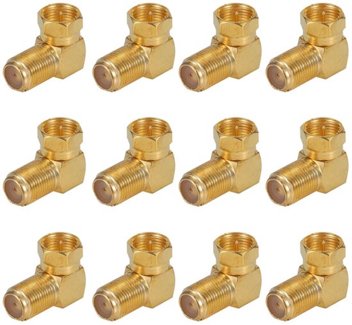 Coaxconnector set voor muurmontage tv, modem, satellietontvanger - 12 stuks