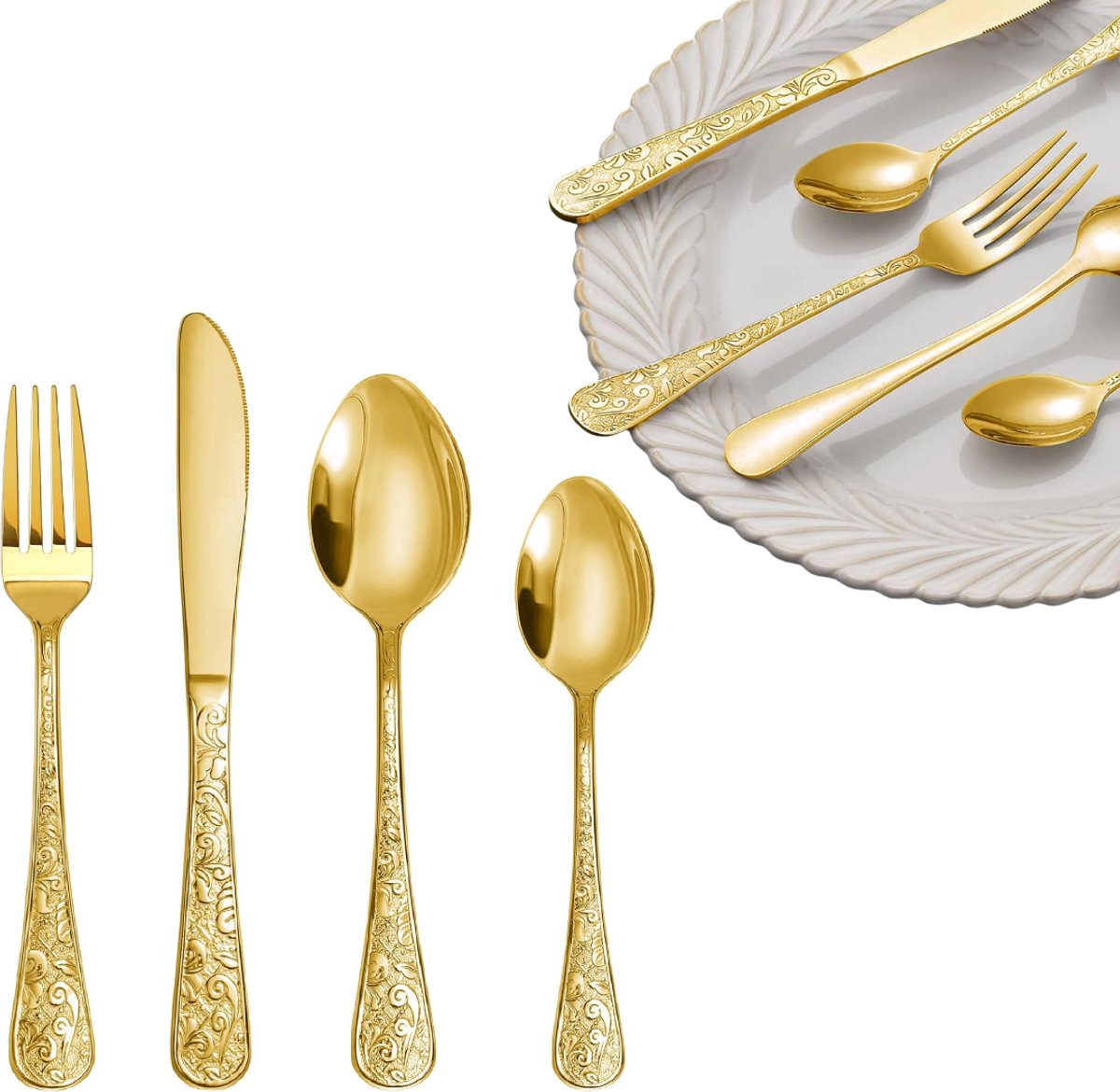 ApexArte® Bestekset 6 Persoons - Serviesset - 24-Delig