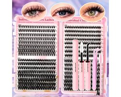 Wimpers - 640 Stuks - wimpers clusters - 30D+40D+50D - D-Krul 9-16mm - cluster - lashes - stukjes wimper - Pre-Made Volume Fans - Wimpers - cluster - Pre-Made Fans- wimperextensions – wimper extensions