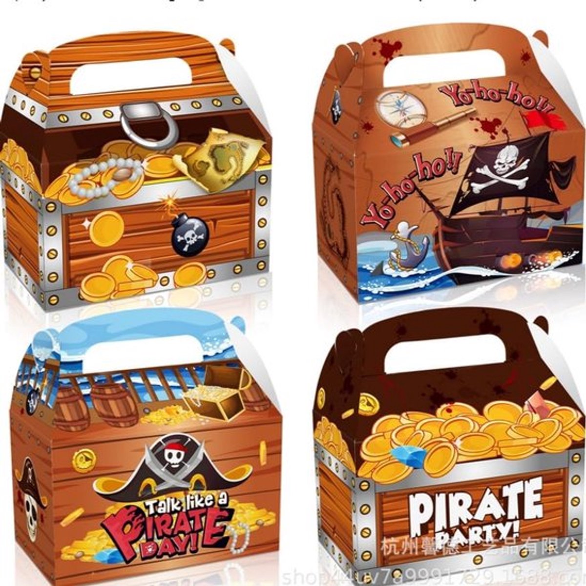 Piraten-schatkist traktatie decoratie - 12 stuks goodiebox - snoepdecoratiedoos voor kinderen babyshower - Piraten-thema verjaardagsfeest Halloween