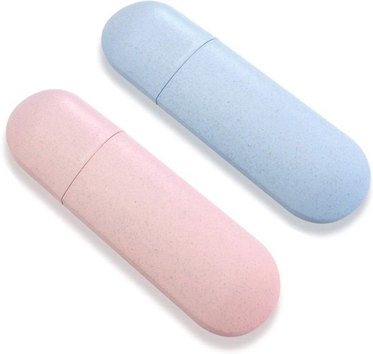 Tandenborstel Doos voor Reizen en Buiten Kamperen - 2 Stuks (Roze Blauw)