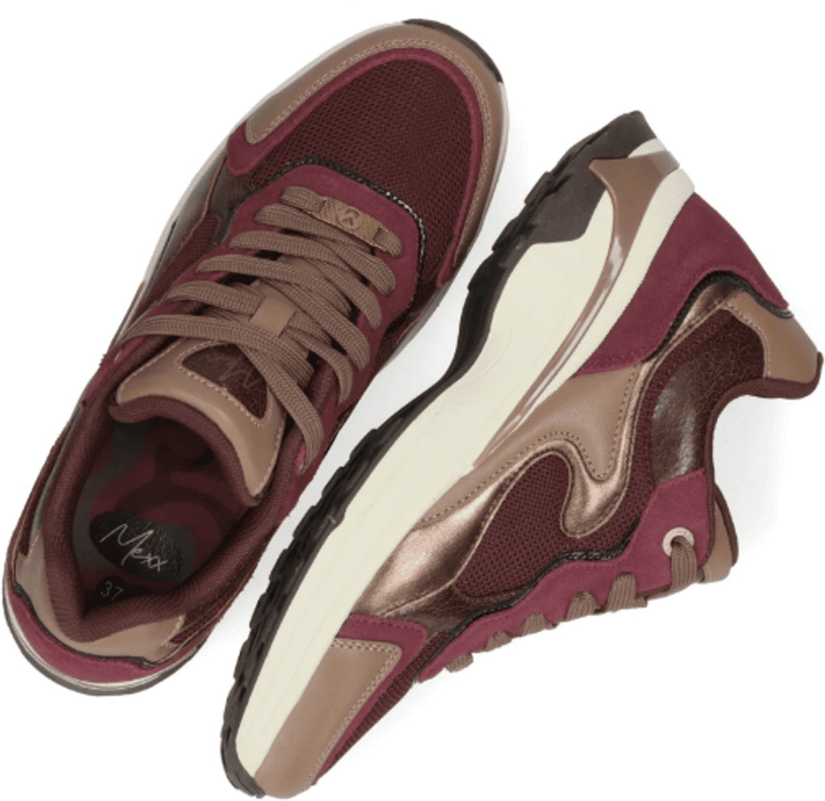Mexx Dames Sneaker Portia Love | Bordeaux | Maat: 37
