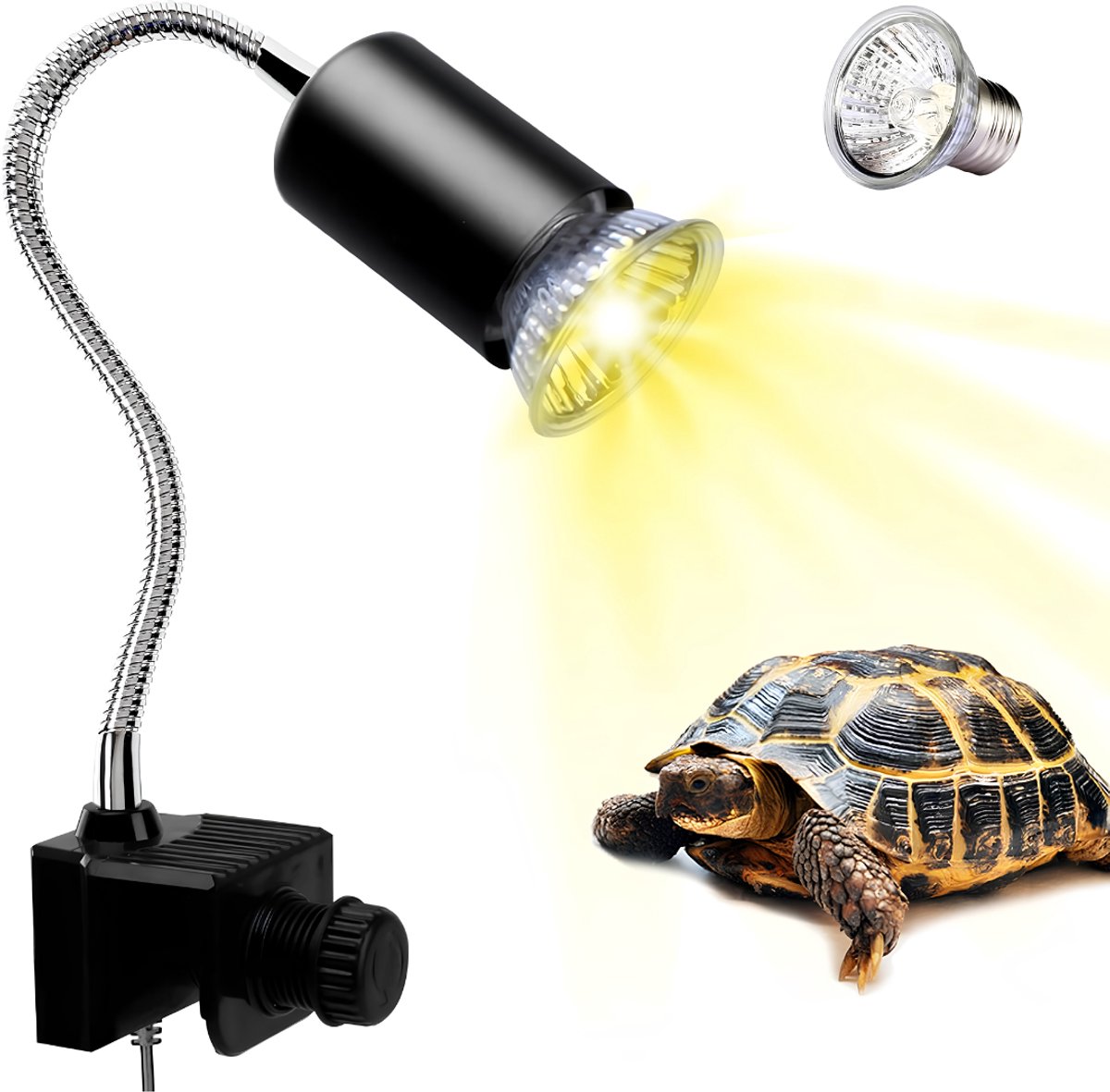 LNMsolutions® Warmtelamp - Warmtelampen - Infraroodlamp - Zwart - 4cm x 4cm x 34cm