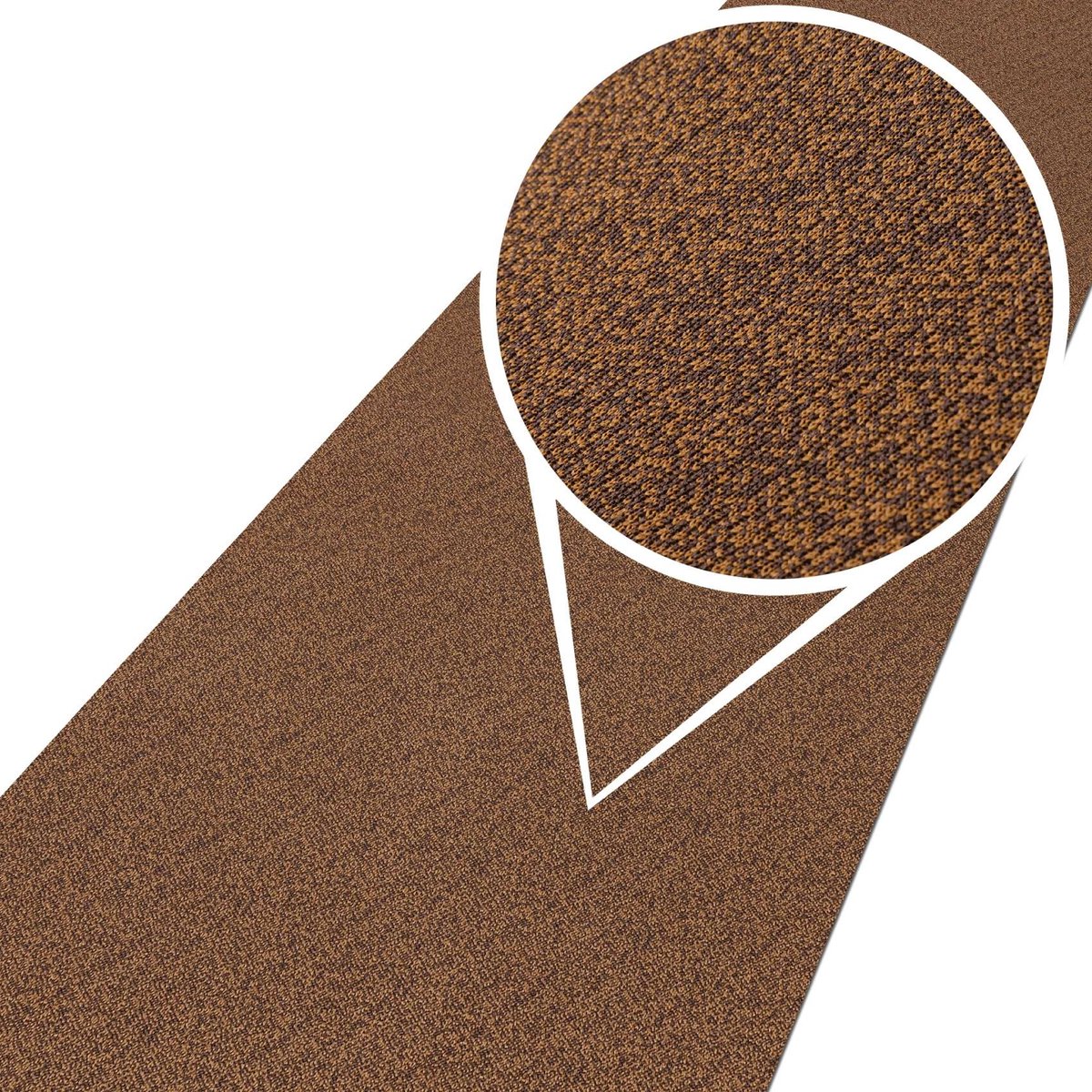 ANRO Tapijtloper Tamara Bruin 500x67cm – Velours Gangloper Antislip Keukenloper Hal Op Maat