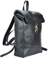 Beocca Bryce Leren Rugzak Dames Heren - Laptoptas 17 inch - Laptop Rugtas met Organizer en Gevoerd Laptopvak - Plantaardig Gelooid Leer - 25 liter - Zwart