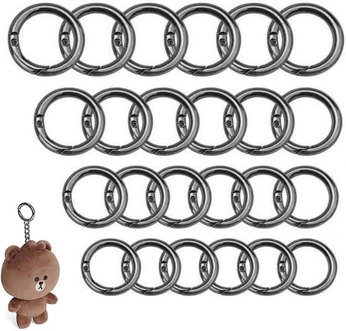 Haaktassen Accessoires Set - 40 Stuks Zaksluitingen en Karabijnhaken in Goud en Zwart