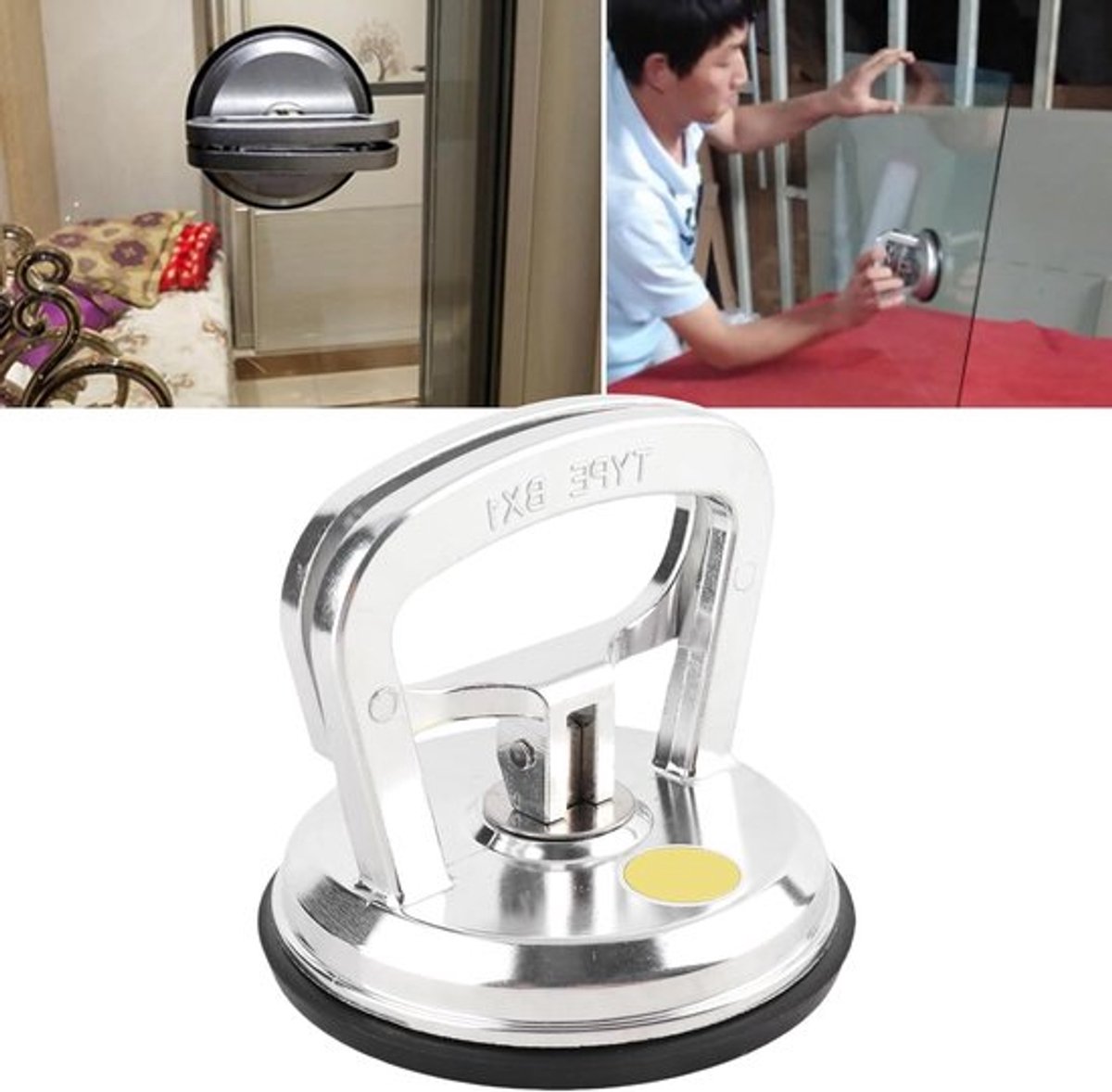 Krachtige Handmatige Zuignap voor Glas en Tegels, 50kg Capaciteit, Aluminium Legering, Ideaal voor Bouw en Vervoer van Keramische Vloeren