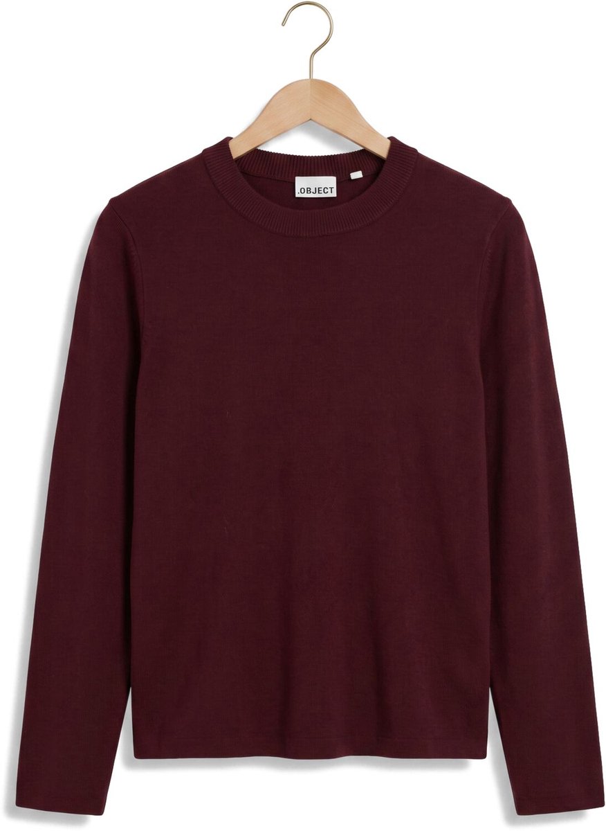 Object Objreynard O-neck Pullover Truien & vesten Dames - Sweater - Hoodie - Vest- Bordeaux - Maat L
