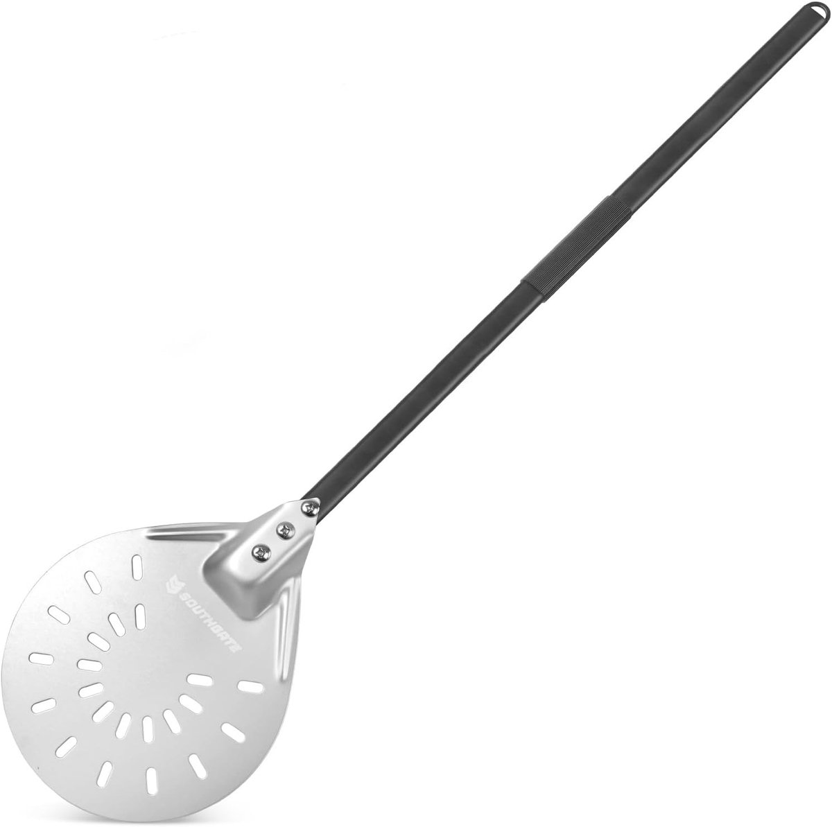 Pizzaspatel - Aluminium - 90 cm - Geperforeerd met Afneembare Handgreep - Voor Oven en Pizzaoven