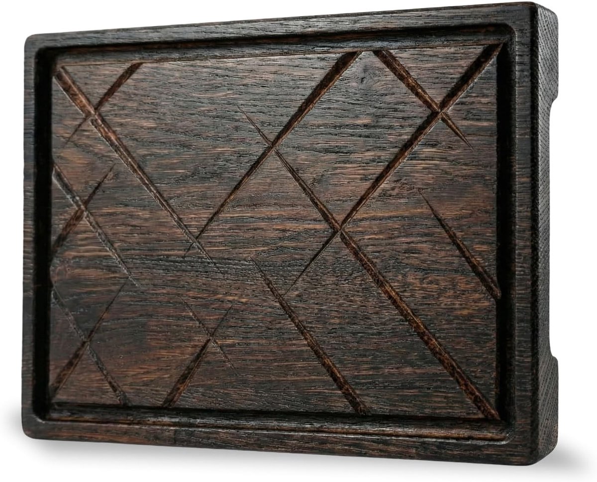 Steakplank van hout, 16 x 12 cm, biefstuk serveerplank, massief eiken, snijplank, steaksnijplank, steakschaal, natuurlijke snijplank (extra groot)